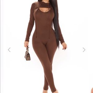 Fashion Nova Super Crop Hoodie Jumpsuit Set